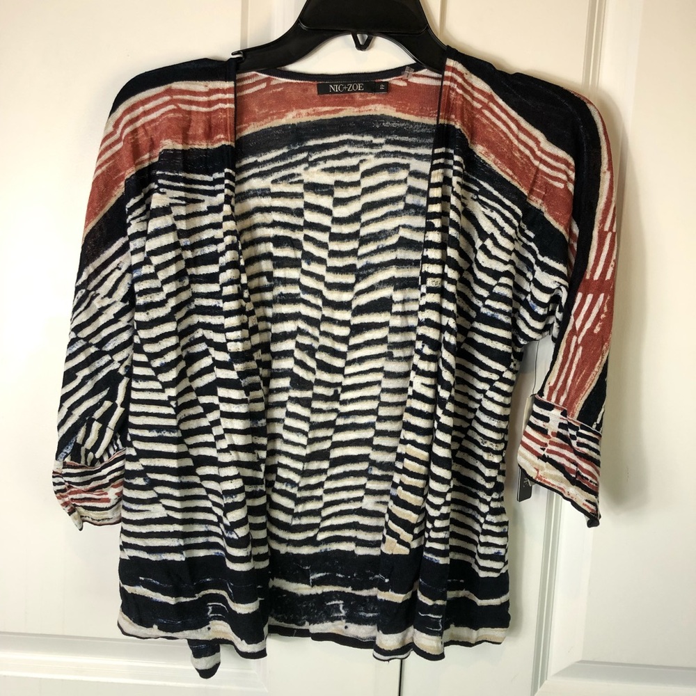 Brand New ! Nic + Zoe Striped Cardigan